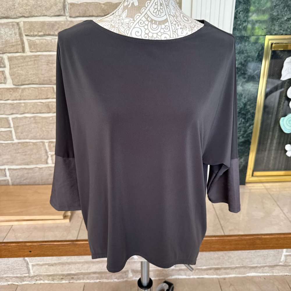 Clara Sun Woo Mixed Fabric Black Tunic Size Large